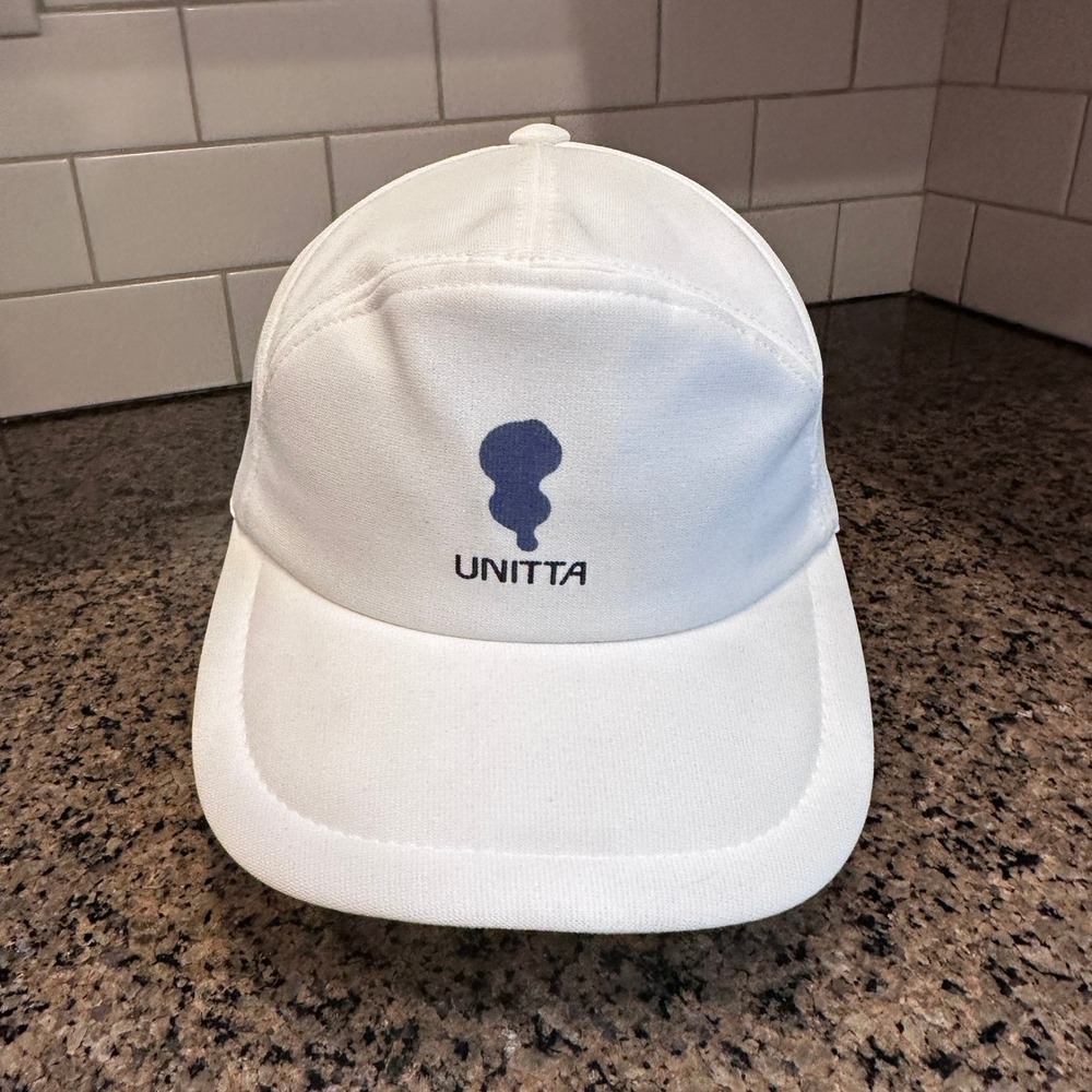 Unitta Unbranded 5 Panel Strapback Hat White Polyester